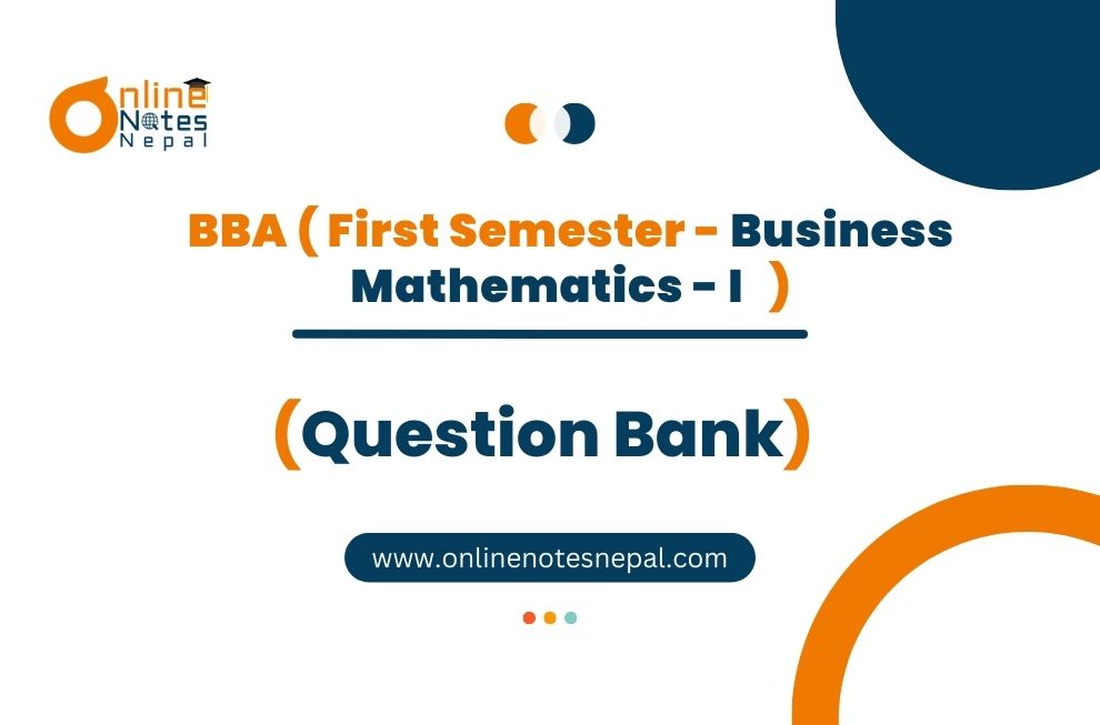 Question Bank of Business Mathematics I Photo